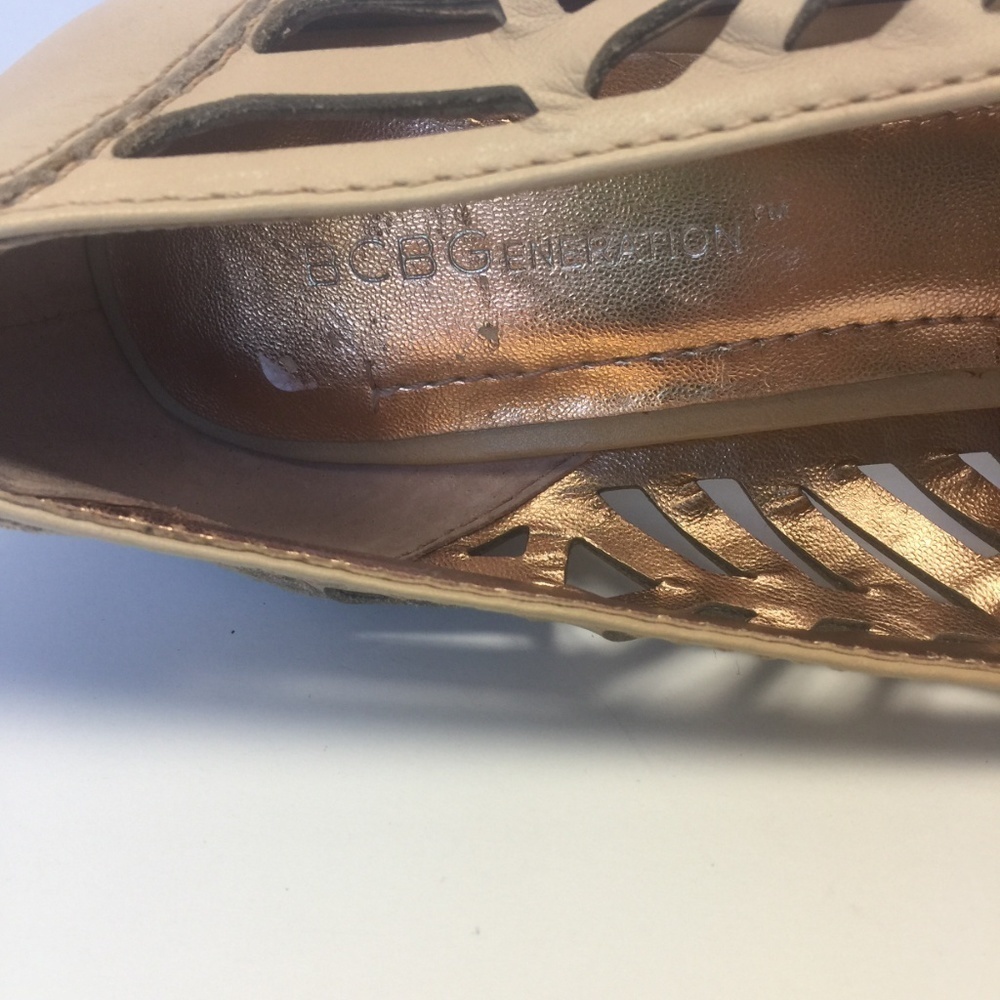 Bcbgeneration Tan Platform Cut-Out Stilettos 6.5b - image 6